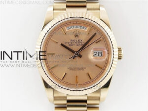 Day-Date 36 128239 RG BP Best Edition Pink Gold Sticks Markers Dial on RG President Bracelet