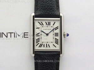 Tank Must Ladies 25mm SS K11F 1:1 Best Edition White Dial on Black Leather Strap Ronda Quartz