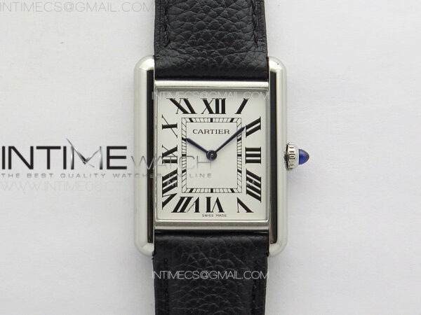 Tank Must Ladies 25mm SS K11F 1:1 Best Edition White Dial on Black Leather Strap Ronda Quartz
