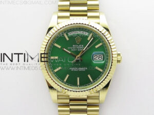 Day-Date 40mm 228239 BP New Dial Version 904 YG  Green Stick Markers Dial on YG President Bracelet A2836