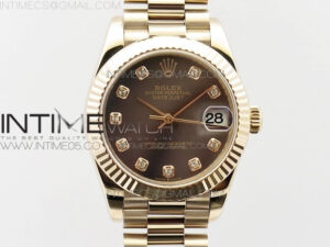 Datejust 31mm 278275 RG BP Best Edition MOP Black Crystal Markers Dial on RG President Bracelet