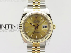DateJust 36 SS/YG 126233 ARF 1:1 Best Edition YG Dial Stick Markers on SS/YG Jubilee Bracelet SH3135
