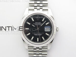 DateJust 41 126334 ZF 1:1 Best Edition 904L Steel Black Dial Stick Marker on Jubilee Bracelet A2824 (Free Key Ring)