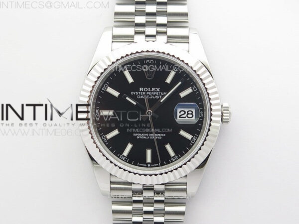 DateJust 41 126334 ZF 1:1 Best Edition 904L Steel Black Dial Stick Marker on Jubilee Bracelet A2824 (Free Key Ring)