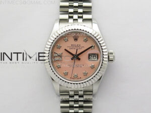 Datejust 28mm 279179 SS APSF Best Edition Pink Dial Stars Crystals Markers on SS Jubilee Bracelet NH05