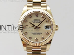 Datejust 31mm 278275 RG BP Best Edition White MOP Crystal Markers Dial on RG President Bracelet