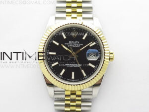 DateJust 41MM 126334 SS/YG APSF 1:1 Best Edition Black Dial Sticks Markers on SS Jubilee Bracelet A3235