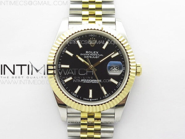 DateJust 41MM 126334 SS/YG APSF 1:1 Best Edition Black Dial Sticks Markers on SS Jubilee Bracelet A3235