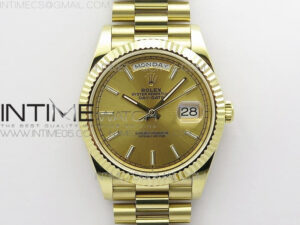 Day-Date 40mm 228239 BP New Dial Version 904 YG  Stick Markers YG Dial on YG President Bracelet A2836