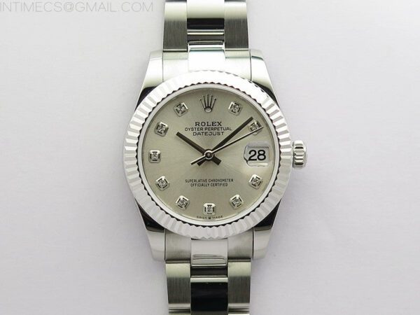 Datejust 31mm 278273 SS BP Best Edition Silver Crystals Markers Dial on Oyster Bracelet
