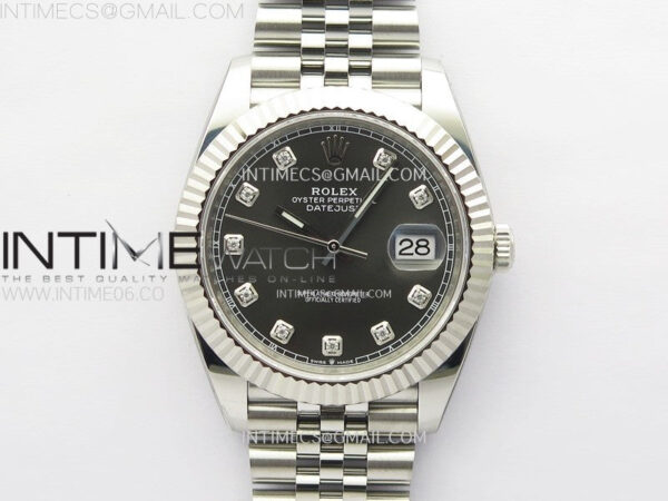 DateJust 41 126334 904L Steel NTF 1:1 Best Edition Gray Dial Crystals Makers on Jubilee Bracelet VR3235