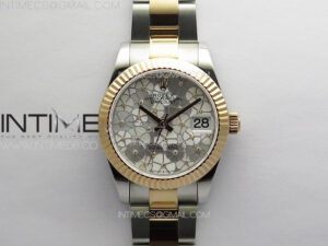 DateJust 31mm 278274 904L SS/RG GMF Best Edition Silver Flowers Crystals Dial on 904L SS/RG Oyster Bracelet A2824
