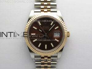 DateJust 41 126331 904L SS/RG GMF 1:1 Best Edition Rrown Dial Sticks Markers On Jubilee Bracelet VR3235
