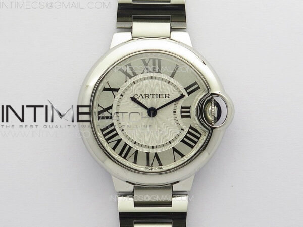 Ballon Bleu 33mm SS V20F 1:1 Best Edition White Textured Dial on SS Bracelet Gen Cal.157 Quartz