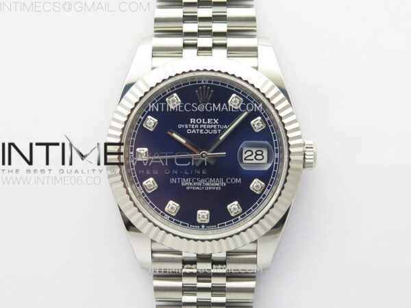 DateJust 41 126334 904L Steel NTF 1:1 Best Edition Blue Dial Crystals Makers on Jubilee Bracelet VR3235