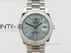 Day-Date 40 SS BP 1:1 Best 228239 Diamond Bezel Blue Dial on SS BraceletDay-Date 40 SS BP 1:1 Best 228239 Diamond Bezel Blue Dial on SS Bracelet