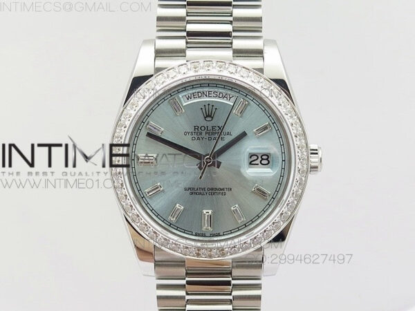 Day-Date 40 SS BP 1:1 Best 228239 Diamond Bezel Blue Dial on SS BraceletDay-Date 40 SS BP 1:1 Best 228239 Diamond Bezel Blue Dial on SS Bracelet