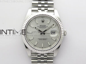 DateJust 41 126334 ZF 1:1 Best Edition 904L Steel Silver Dial Stick Marker on Jubilee Bracelet A2824 (Free Key Ring)