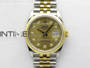 DateJust 36 SS 126233 904L SS/YG VSF 1:1 Best Edition Gold Fluted Dial Diamonds Markers on Jubilee Bracelet VS3235