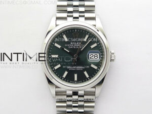 DateJust 36 SS 126200 904L Steel VSF 1:1 Best Edition Green Dial Sticks Markers on Jubilee Bracelet VS3235