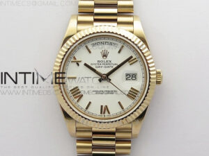 Day-Date 40mm 228239 BP New Dial Version 904 RG White Roman Markers Dial on RG President Bracelet A2836
