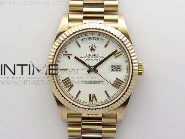 Day-Date 40mm 228239 BP New Dial Version 904 RG White Roman Markers Dial on RG President Bracelet A2836