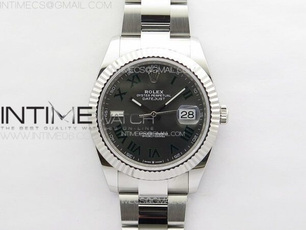 DateJust 41 126334 NTF 1:1 Best Edition 904L Steel Gray Roman Dial on Oyster Bracelet VR3235