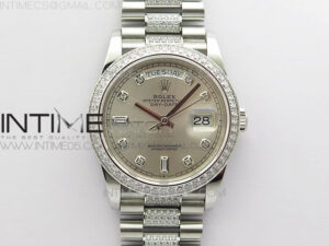 Day-Date 36 128239 SS/Crystal BP Best Edition Silver Crystal Markers Dial on SS President Bracelet A2836