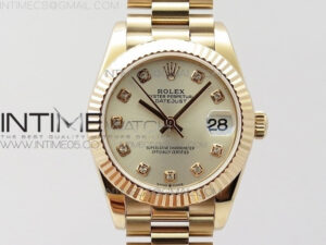 Datejust 31mm 278275 RG BP Best Edition Silver Crystals Markers Dial on RG President Bracelet