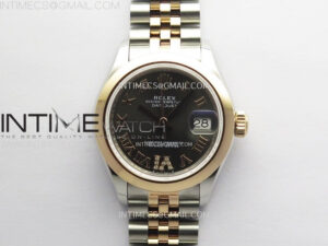 Datejust 28mm 279171 Smooth Bezel SS/RG APSF Best Edition Gray Dial Roman Markers on SS Jubilee Bracelet NH05