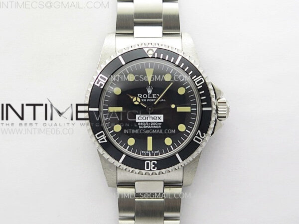 Vintage Submariner Comex No Date SS JKF Best Edition Black Dial on SS Bracelet A2836