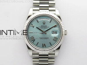 Day Date 40mm SS BP 1:1 Best Edition Silver Roman Dial on SS Bracelet A2836