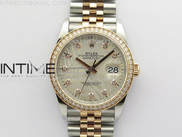 DateJust 36 SS/YG 126231 Diamonds Bezel JDF 1:1 Best Edition New Silver Dial on Jubilee SS/YG Bracelet