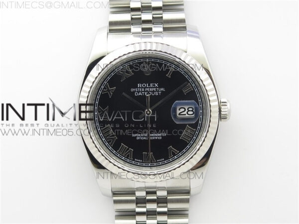 DateJust 36 SS 116234 ARF 1:1 Best Edition 904L Steel Black Dial Roman Markers on Jubilee Bracelet SH3135 V3