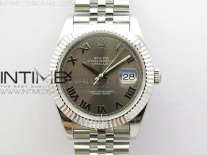 DateJust 41 126334 SS BP 1:1 Best Edition New Version Gray Roman Markers Dial on Jubilee Bracelet