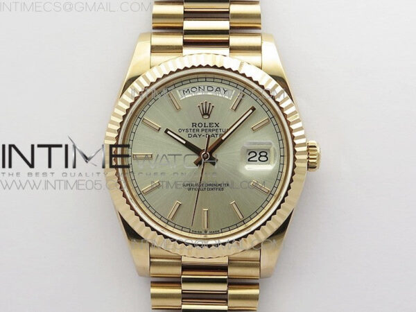 Day-Date 40mm 228239 BP New Dial Version 904 RG Silver Stick Markers Dial on RG President Bracelet A2836