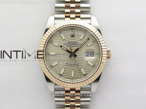 DateJust 41 126334 SS/RG GMF 1:1 Best Edition Silver Fluted Dial on SS/RG Jubilee Bracelet