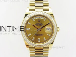 Day-Date 40 YG BP 1:1 Best 228239 Gold Diamond Sticks Dial Diamond Bezel on SS Bracelet