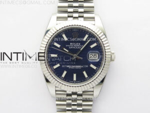 DateJust 41 126334 904L Steel NTF 1:1 Best Edition Blue Fluted Dial on Jubilee Bracelet VR3235