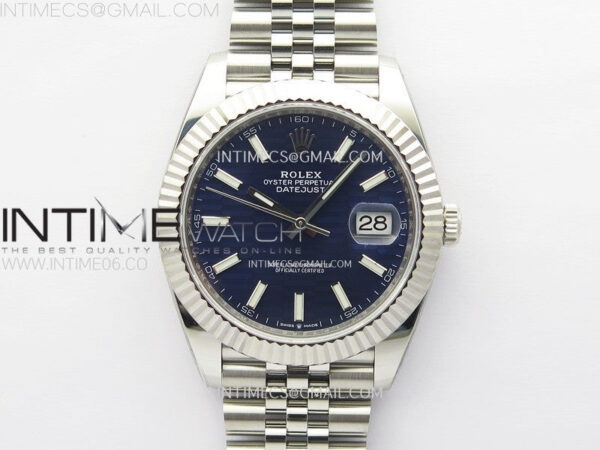 DateJust 41 126334 904L Steel NTF 1:1 Best Edition Blue Fluted Dial on Jubilee Bracelet VR3235