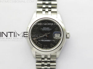 Datejust 28mm 279166 Smooth Bezel SS APSF Best Edition Gray Dial Roman Markers on SS Jubilee Bracelet NH05
