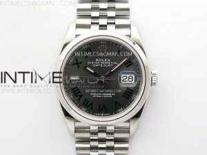 DateJust 36 SS 126200 904L Steel VSF 1:1 Best Edition Gray Dial Roman Markers on Jubilee Bracelet VS3235