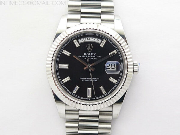 Day Date 40mm 228239 Gain Weight SS/tungsten APSF 1:1 Best Edition Black Dial T Crystals Markers on SS President Bracelet A2836