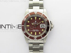 Vintage Submariner 1680 SS JKF Best Edition Tropical Red Dial on SS Bracelet A2836