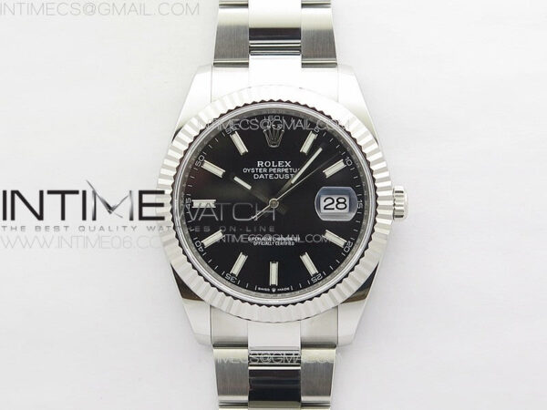 DateJust 41 126334 NTF 1:1 Best Edition 904L Steel Black Stick Dial on Oyster Bracelet VR3235