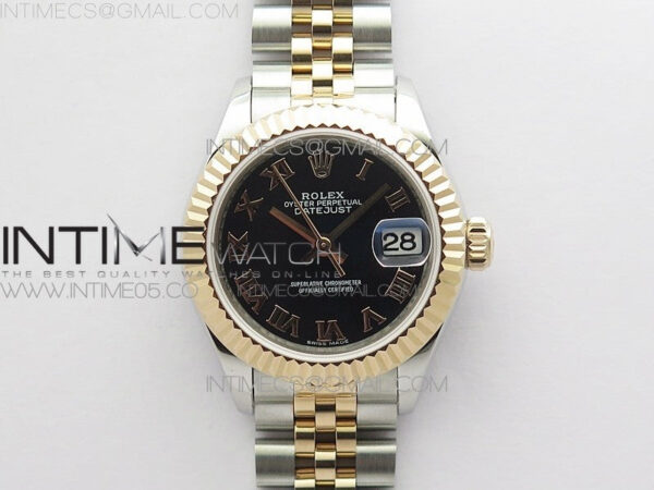 Datejust 28mm 279173 SS/RG BP Best Edition Black Roman Markers Dial on SS/RG Jubilee Bracelet ETA2671