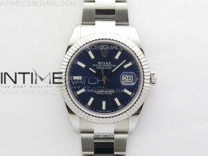 DateJust 41 126334 NTF 1:1 Best Edition 904L Steel Blue Stick Dial on Oyster Bracelet VR3235