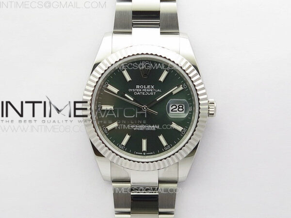 DateJust 41 126334 NTF 1:1 Best Edition 904L Steel Green Stick Dial on Oyster Bracelet VR3235