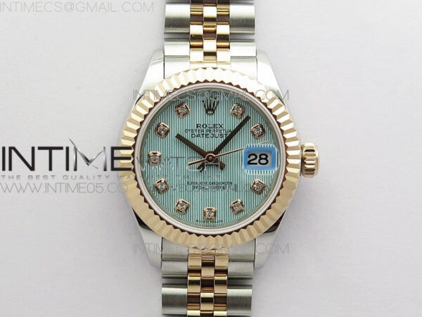 Datejust 28mm 279173 SS/RG BP Best Edition Blue Texture Dial on SS/RG Jubilee Bracelet ETA2671