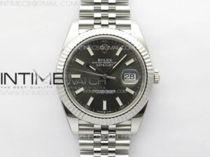 DateJust 41 126334 Clean 1:1 Best Edition 904L Steel Gray Stick Dial on Jubilee Bracelet VR3235